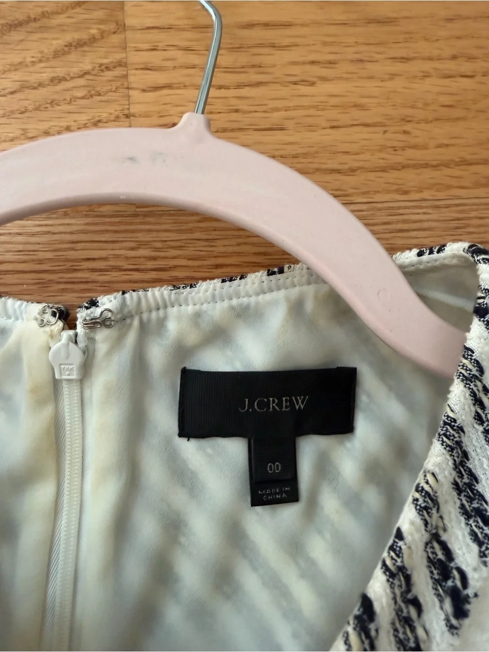 J. Crew Black and White Textured Shift Dress